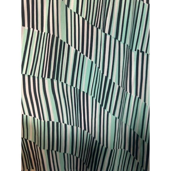 Banana Republic Green Multi Color Striped Geo Dressy Blouse Top Women Sz S - Picture 4 of 7